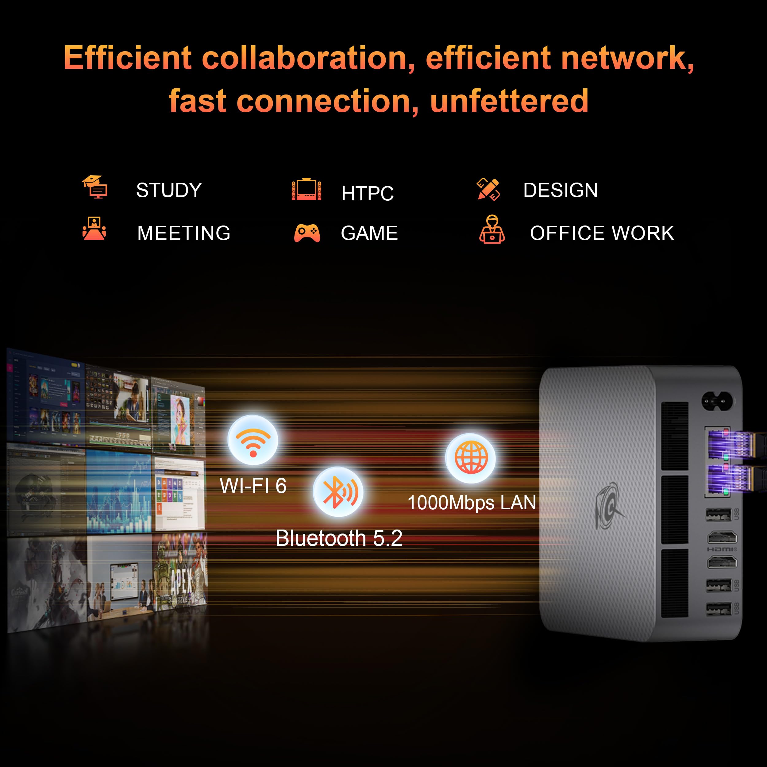 Beelink Mini PC, EQR6 AMD Ryzen 7 7735HS Up to 4.75GHz Mini