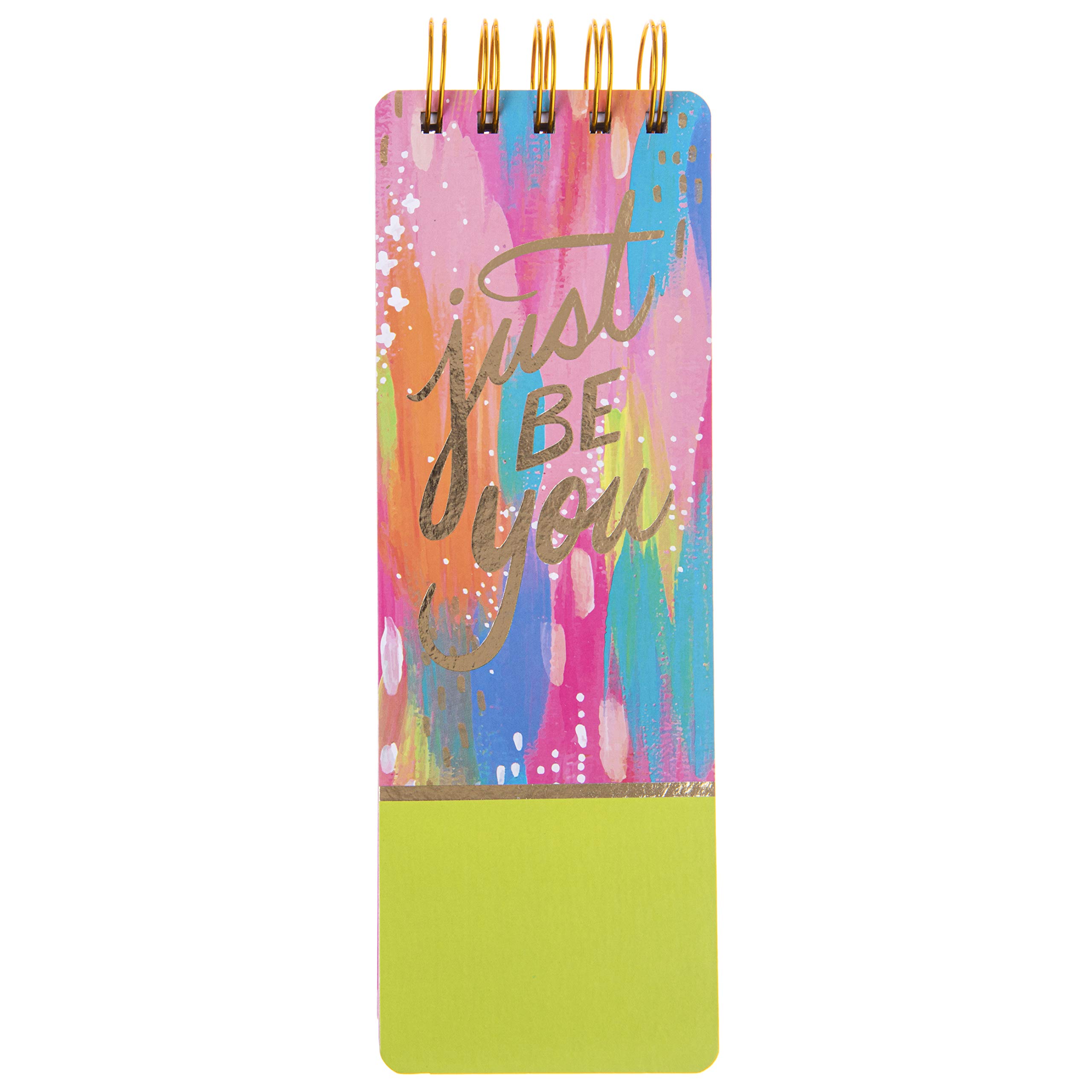 Graphique Reporter Journal, Brush Strokes Design, Embellished Gold Foil Portable Notebook, 150 Lined Sheets, 3" x 8.75" - Perfect for Note Taking, List Making and Much More
