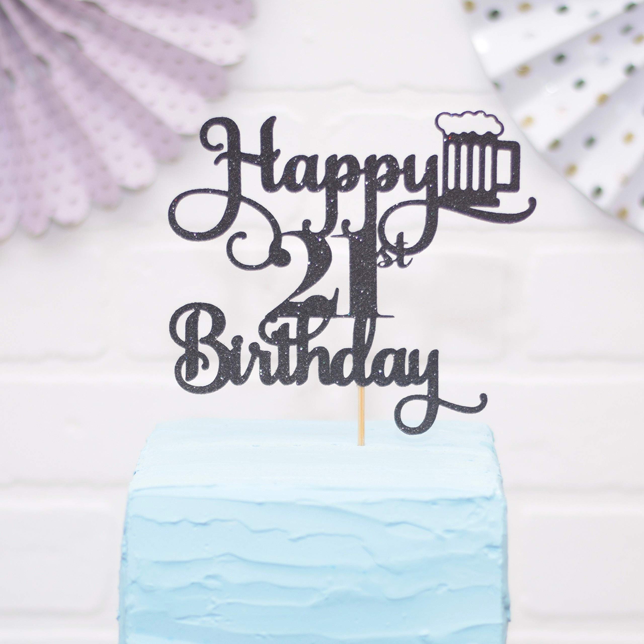 Buy Happy 21St Birthday Cake Topper Themed Birthday Cake Topper Legal Glitter Cardstock Topper