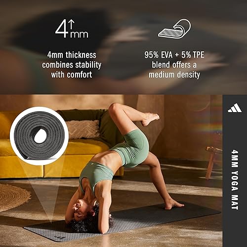 Miniatura 2 de adidas Yoga Mat - Eco Friendly - Non Slip, Durable Textured Surface Negro -,Borgoña (Collegiate Burgundy),Legend Hiedra,Rosado Fusion,Tinta