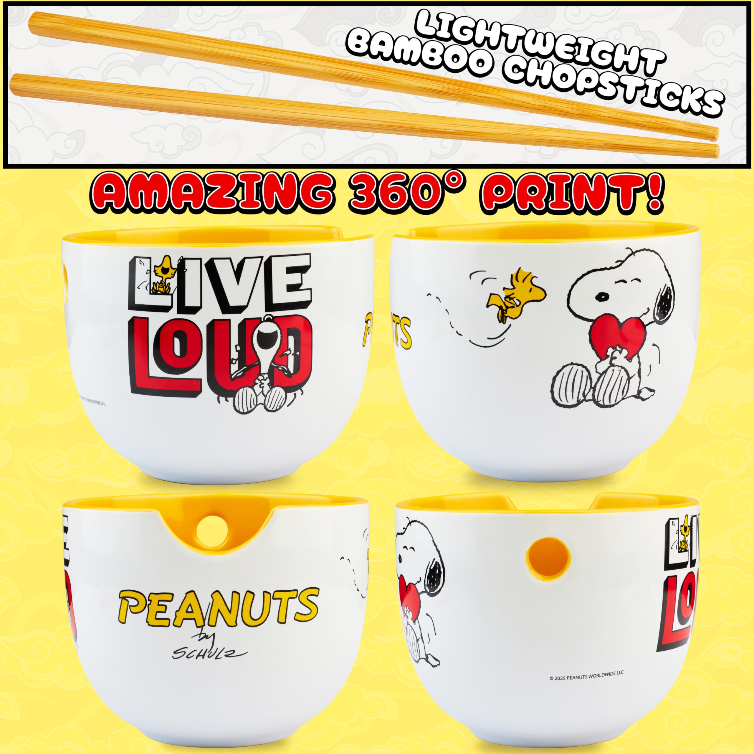 Amazon.com: Get Trend Peanuts Snoopy Ramen Bowl 3 Pc Set with