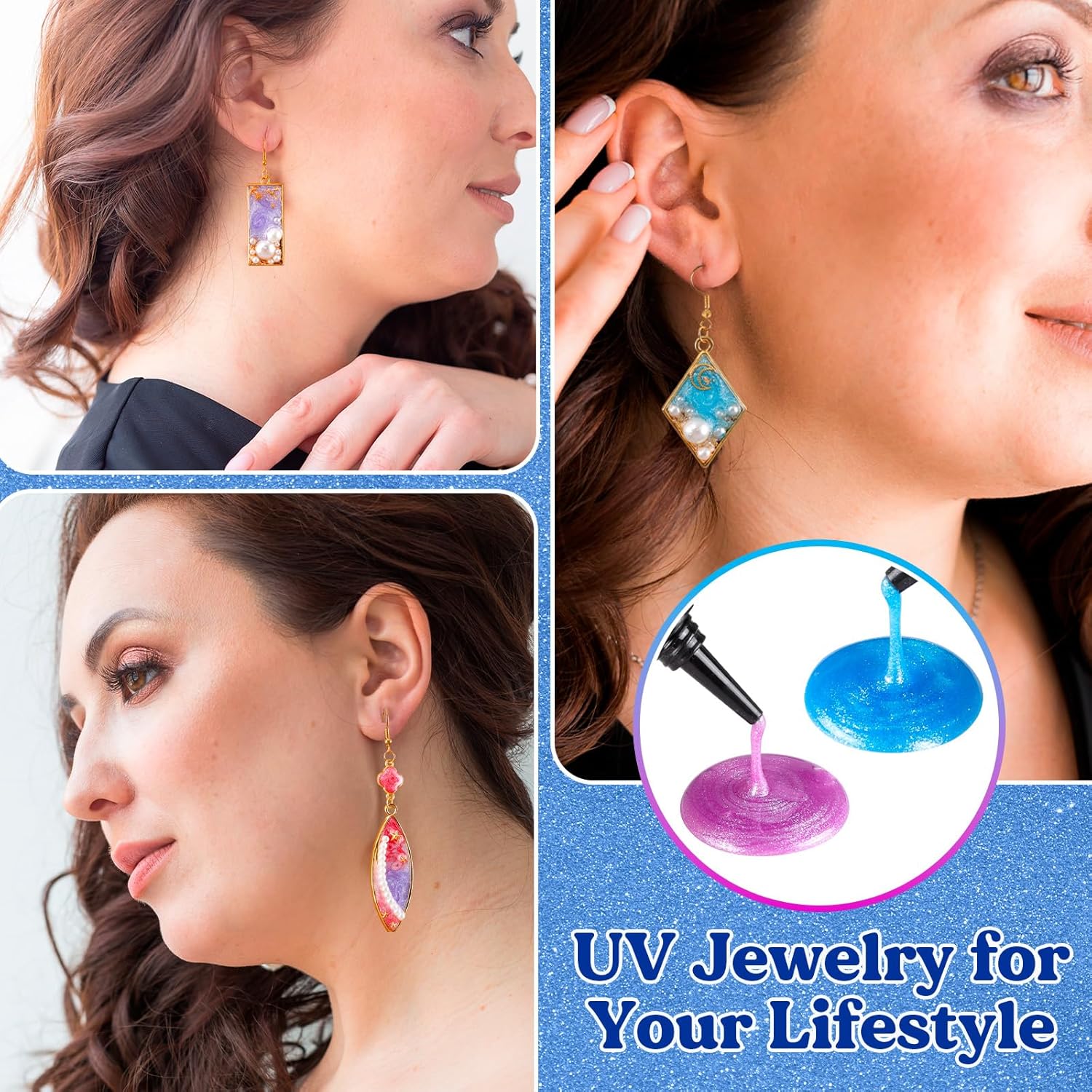 LET'S RESIN Pearlescent UV Resin, 10 Colors Colored UV Resin, Low Odor & Minimal Bubbles for Resin Casting and Coating, Jewelry Making, Decoration(20g Each) - Image 7