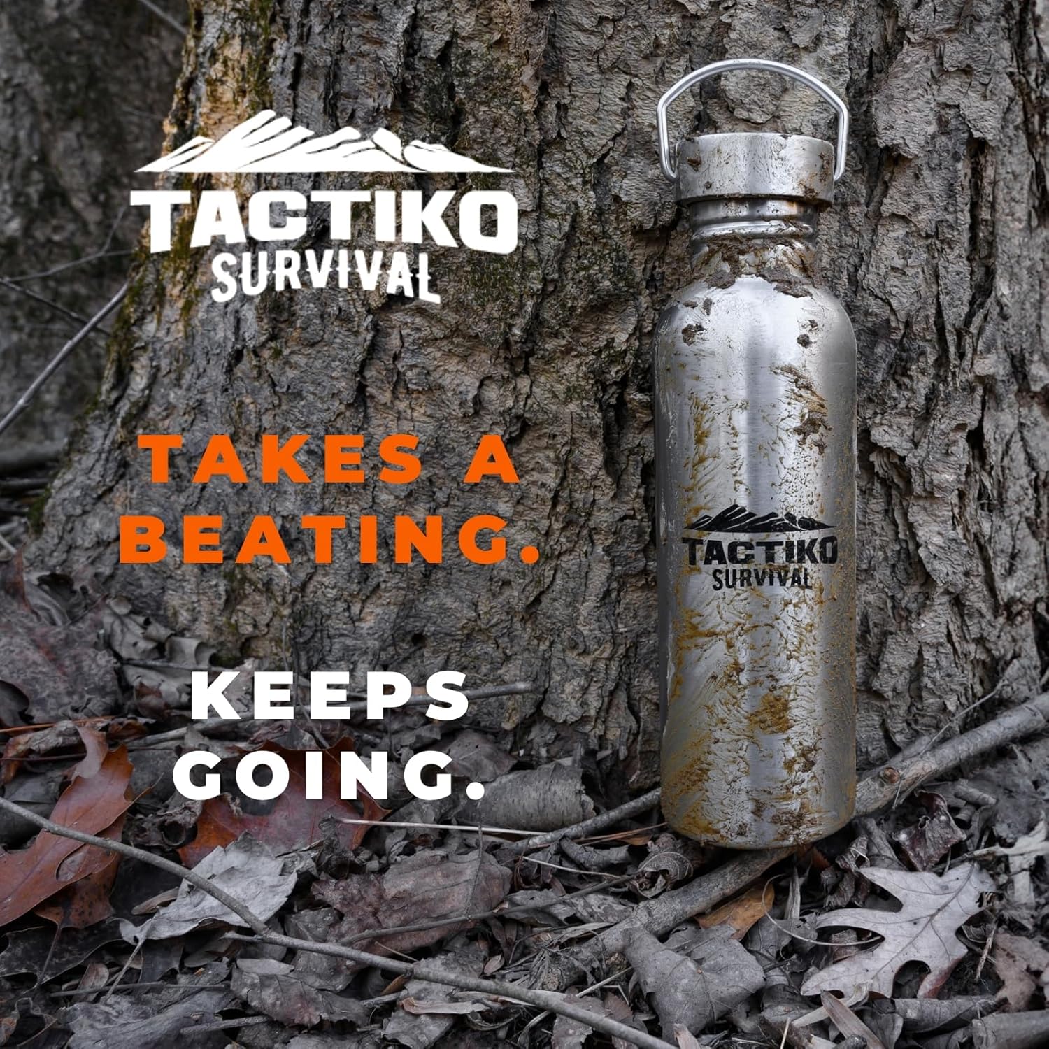 Tactiko Survival 25 oz/750 ml Stainless Steel Wide Mouth Water Bottle, Single Wall Boil-Safe, Leakproof, BPA-Free with Carry Sleeve and Strap for Camping, Hiking, Outdoor Prep (Black) - Image 9