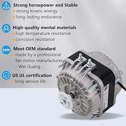 Miniatura 2 de Motor de CA de ventilador YZF18-25 120V 18W 1.01A 60Hz Motor de condensador de poste sombreado reemplazar YZF10-20 YZF6-13 W0301905 para equipos de