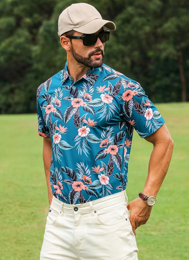 Camisa Polo para Hombre Manga Corta Estampado Hawaiano miniatura 2