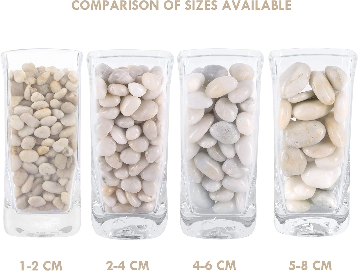 Galashield 5 lb White Rocks Pebbles for Plants Natural Decorative Polished Stones for Planters Succulent River Rocks Aquarium Gravel
