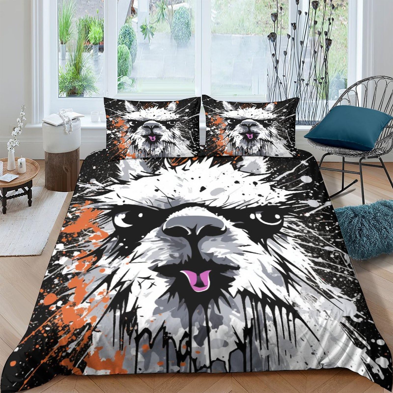 Ensemble de literie alpaga 3D housse de couette en microfibre 200x200cm