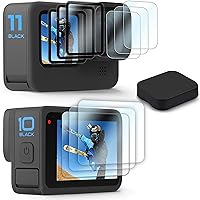 Vista 1 de FiTSTILL 10PCS Screen Protector for Go Pro Hero 12/Hero 11/Hero 10/Hero 9 Black,3 Pack Ultra lear Tempered Glass Screen protector+1pcs Rubber Lens