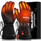 Heated Gloves for Men Women 7.4V Battery 22.2WH Rechargeable Heated Ski Gloves Touchscreen Waterproof Electric Heated Fishing Gloves for Winter Outdoor Work Skiing Hiking Camping Raynaud Riding