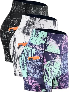 CADMUS High Waist Women's Athletic Shorts with Deep Pockets - 4 Way Stretch Yoga Fitness
