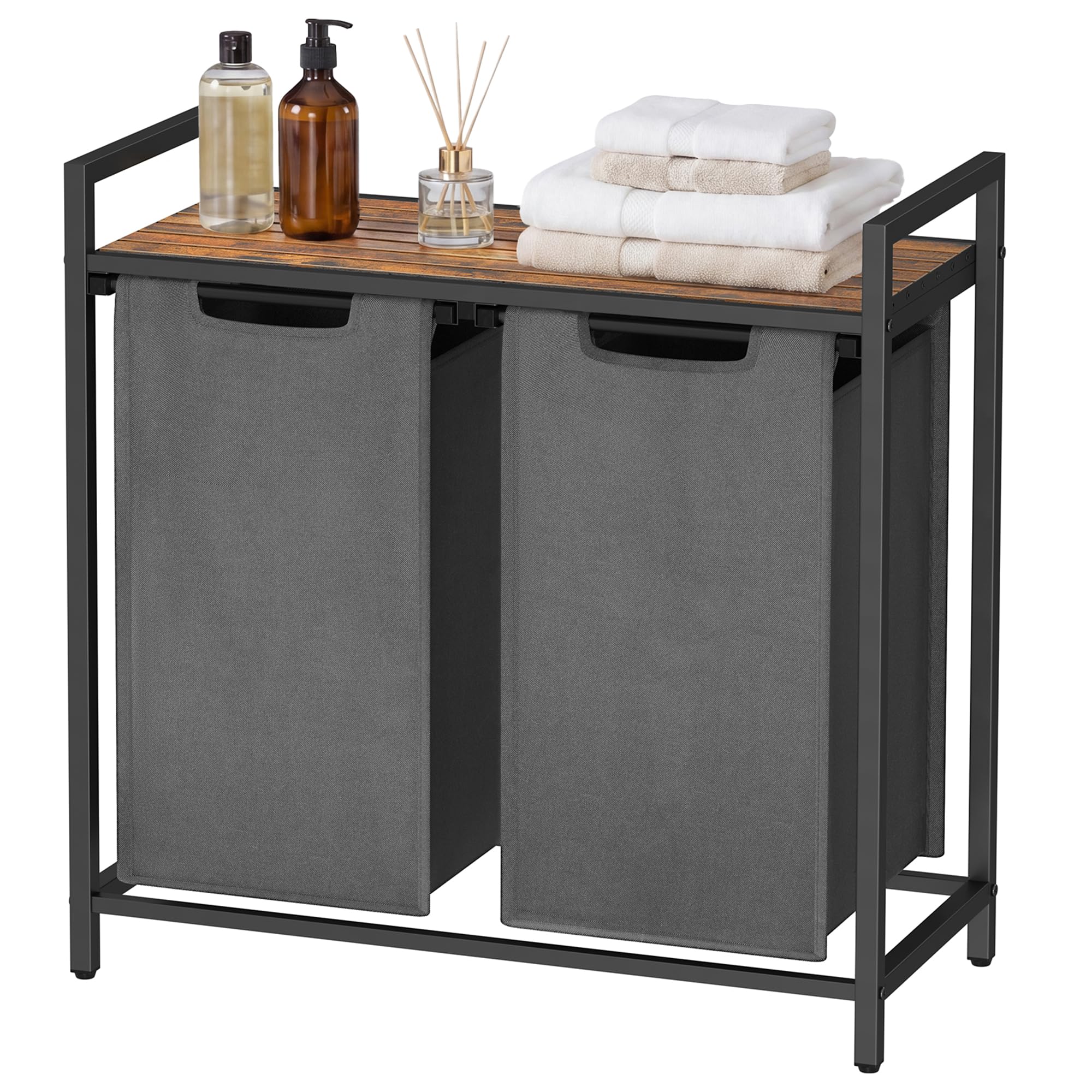 SONGMICS HOME Laundry Basket Sorter with Shelf
