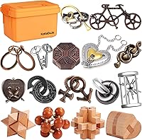 Vista 8 de Juego de 9 piezas de rompecabezas de metal para el cerebro y el cerebro, juego de regalo para adultos y adolescentes