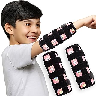 2 Pcs Thumb Sucking Deterrent, Pink Rainbow Elbow Thumb Guard for Thumb Sucking, Nail Biting Treatment for Kids Prevention Anti Nose Picking for Boys Girls Finger Sucking Prevention
