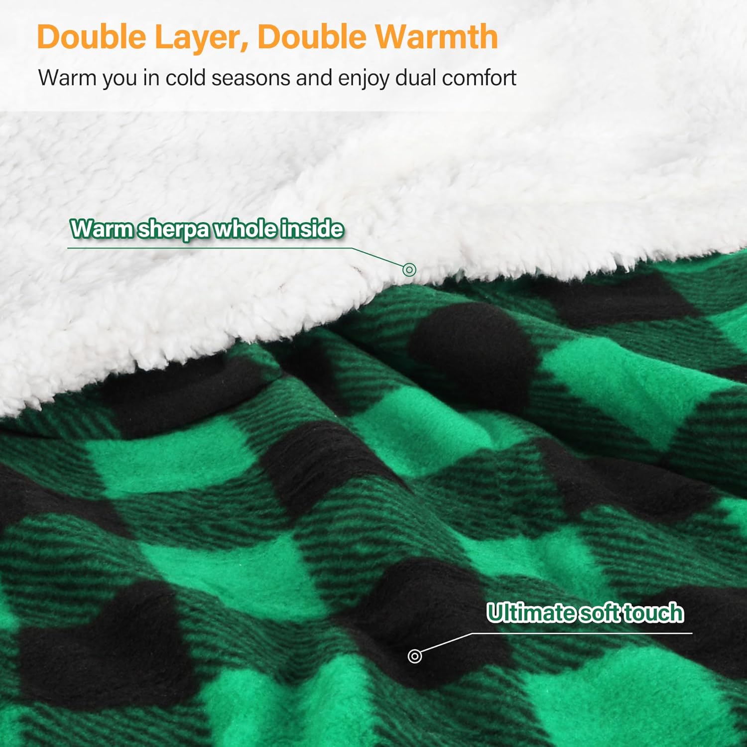 Catalonia Sherpa Wearable Blanket with Sleeves Arms, Comfy Sleeved TV Wrap Blanket, Large Snuggly Throw for Women and Men, Gift for Her - Image 3