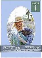 Vista 116 de CountryArtHouse Marco ovalado verde cazador de 5 x 7 pulgadas, sin ácidos, con núcleo blanco, corte biselado para fotos de 4 x 6, se adapta a marcos