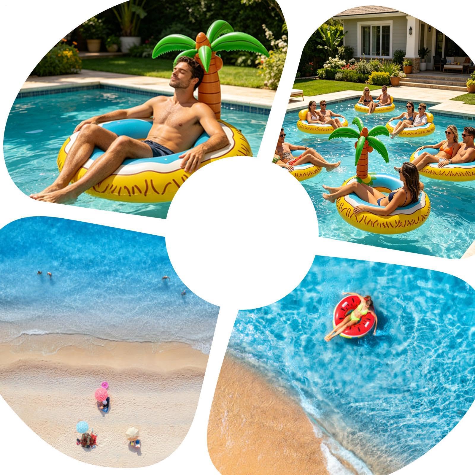 Funny Pool Floats for Adults Inflatable Giant Tropical Tree Ring