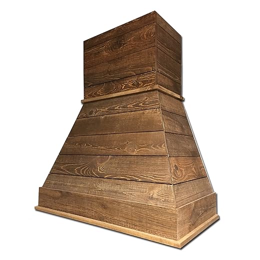 30" Castlewood Rustic Shiplap Chimney Range Hood - Brown (42-1/2" H | 31" W | 20-3/8" D) (No Ventilator/Liner)