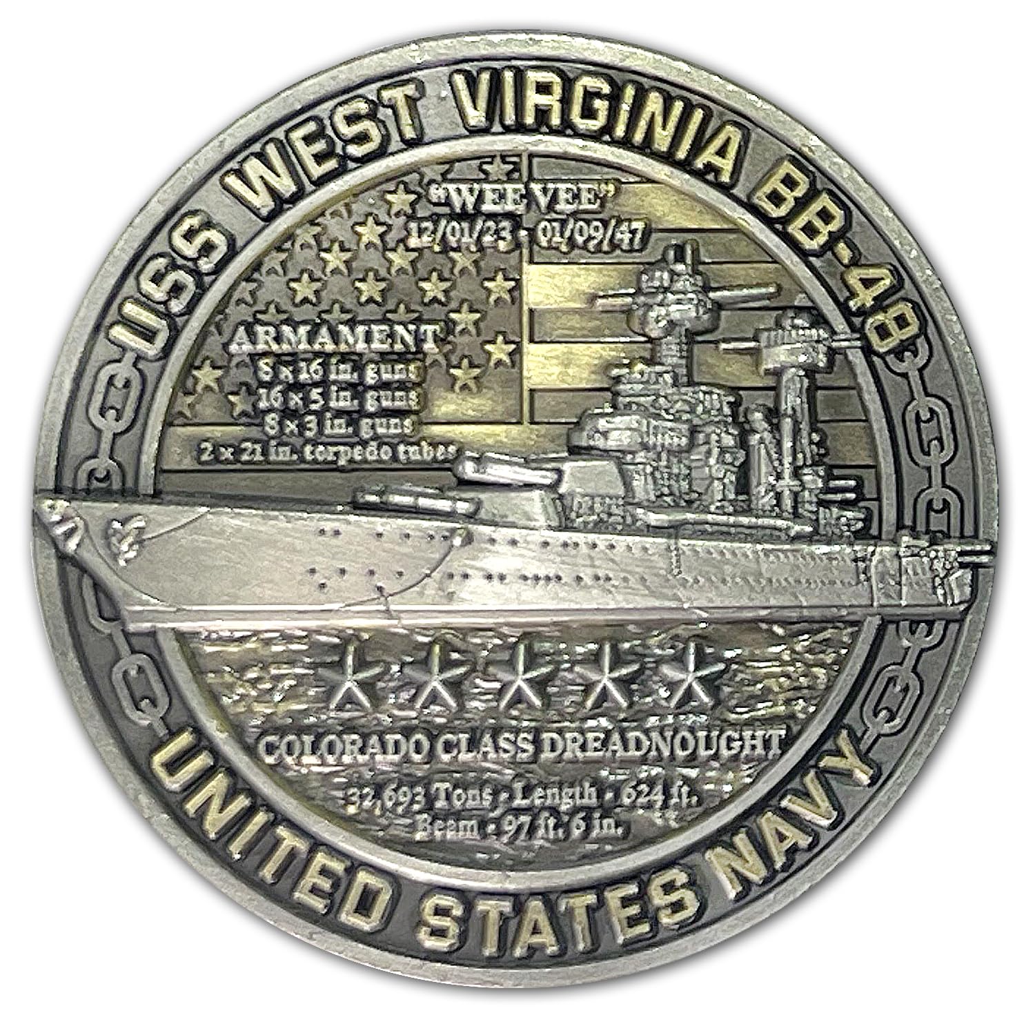 Amazon.com: USS West Virginia BB-48 Battleships of Pearl Harbor