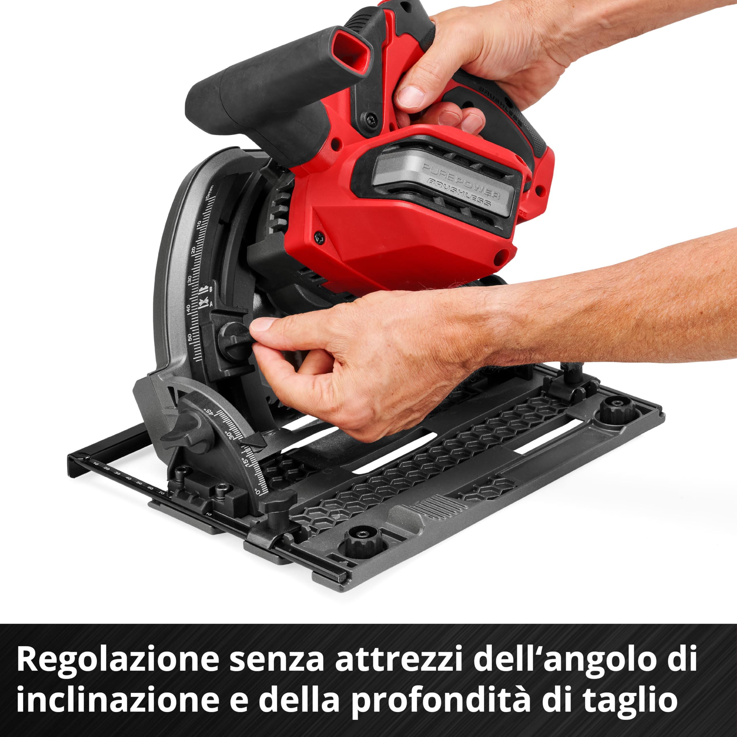 Sega a immersione Einhell Professional TP-PS 18/165 Li BL - Solo Power X-Change (18 V, Ø 165 mm, lama, Brushless, profondità di taglio 56 mm, installazione senza attrezzi, batteria esclusa)
