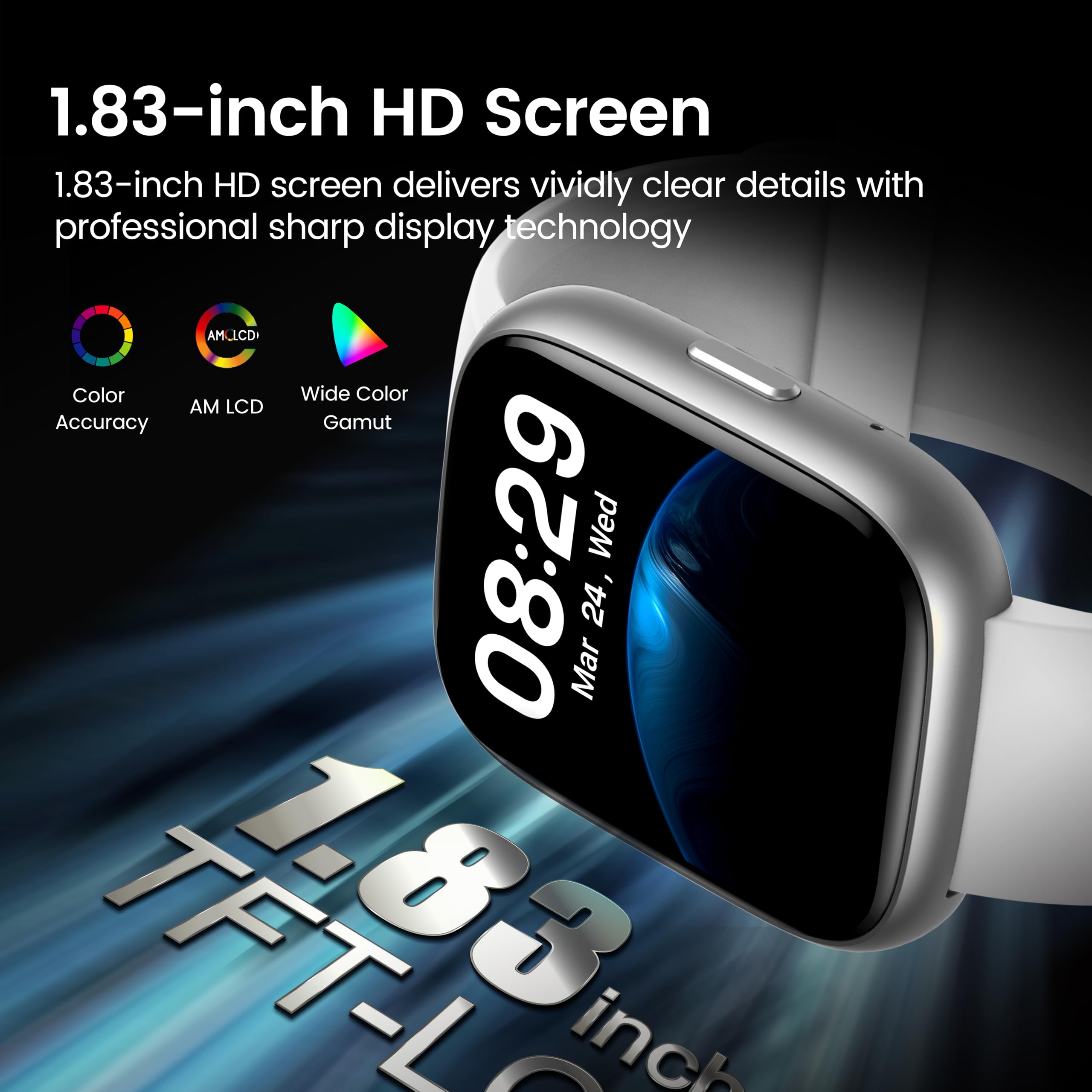 Cillso Reloj Inteligente Hombre Mujer Smartwatch: 1.83" Smart Watch con Llamadas Bluetooth Relojes Deportivo con Pulsómetro