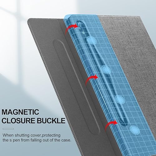 Miniatura 3 de INFILAND Funda para Samsung Galaxy Tab S10 Lite10 FE S9 FE 5G de 10.9 pulgadasTab S9 de 11 pulgadas, ultra delgada, funda multiángulo con soporte