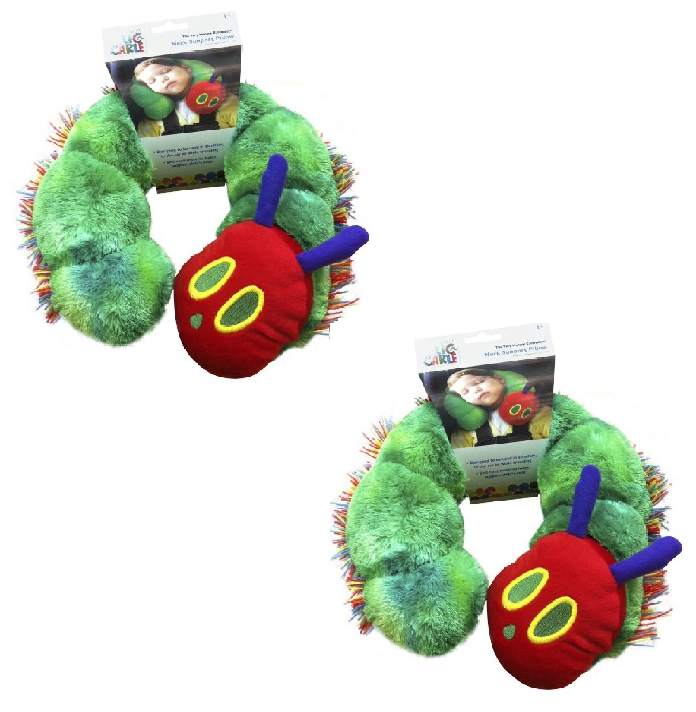 Very Hungry Caterpillar Neck Support Pillow, Children's Neck Pillow, Caterpillar, Green, 2 Pack