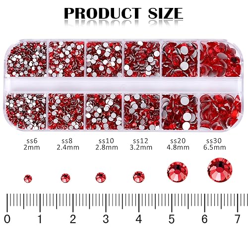 Vista 75 de 3820Pcs Light Green Flatback Rhinestones for Bedazzling, 2-6.5mm Small Rhinestones Diamonds Kit, Flat Back Crystals Gems for Nail Art and Crafts