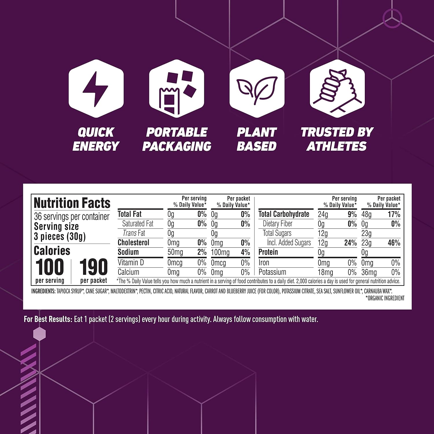 CLIF BLOKS - Energy Chews - Mountain Berry - Non-GMO - Plant Based Food - Fast Fuel for Cycling and Running -Workout Snack(2.1 Ounce Packet, 18 Count) : Health & Household