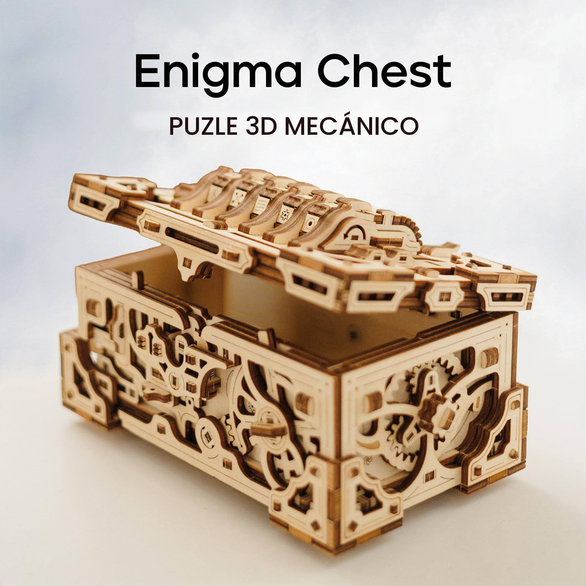 Wood Trick Enigma Chest Box Puzzle 3D de Madera para Adultos para Construir