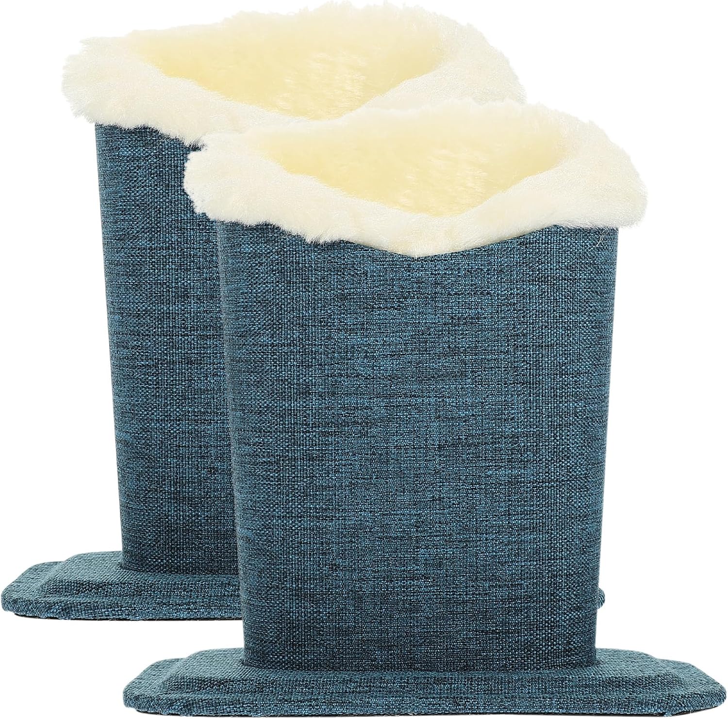 SEWACC Linen Fabric Glasses Holder Stand 2pcs, Plush-Lined Eyewear Organizer Base for Sunglasses and Reading Glasses, Convenient Desktop Storage for Nightstand and Office Use