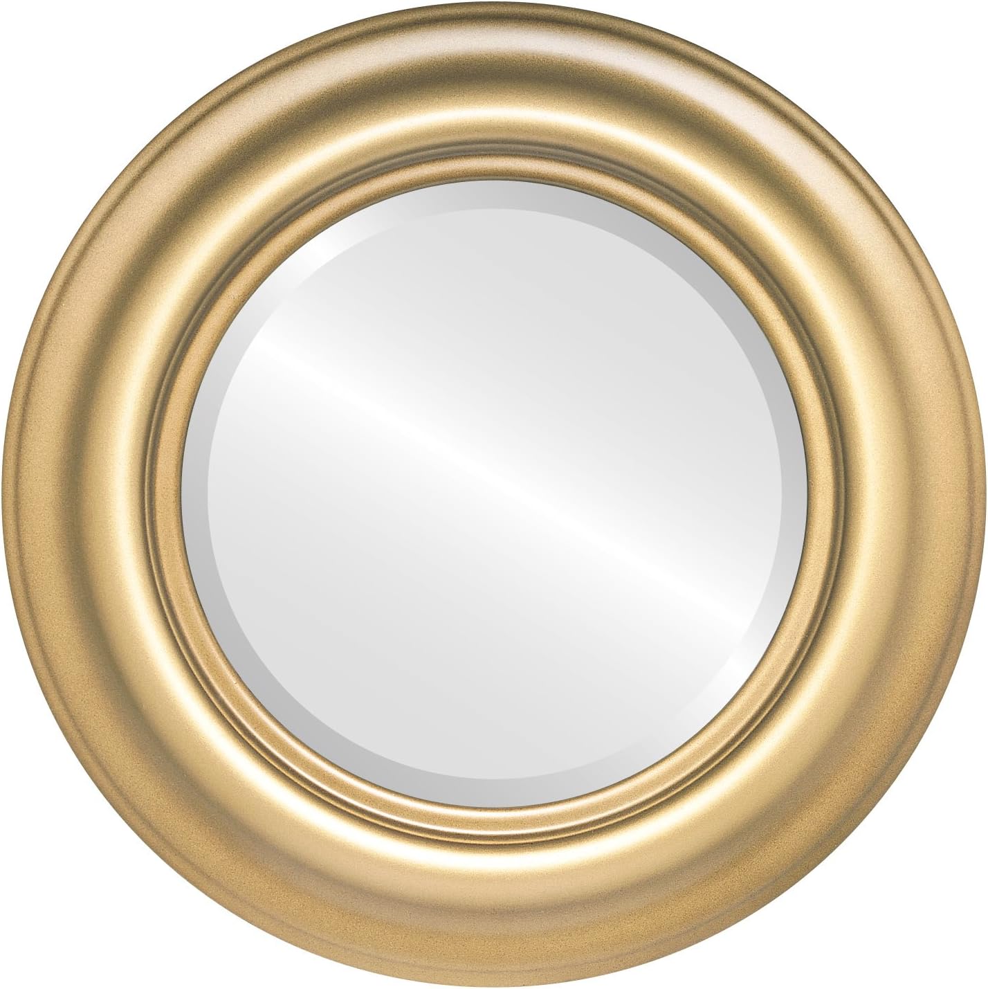 OVALCREST Round Beveled Wall Mirror for Home Decor - Lancaster Style - Desert Gold - 29x29 Outside Dimensions