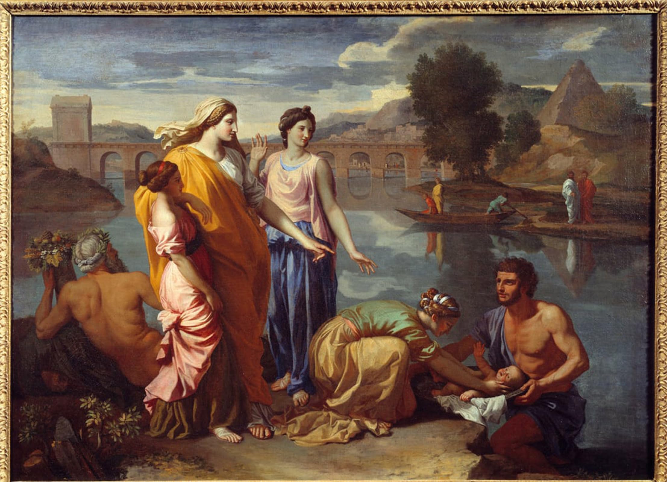 POSTERIIk Famous Modern Artwork Art Mural Moses by Nicolas Poussin Oil Paintings Pictures for Home Decor 60x90cm