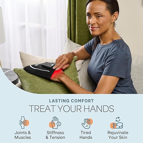 Vista 2 de LifePro Red Light Therapy for Hands, Feet & Ankles – Cordless Glove & Foot Wrap with Dual Wavelengths (660nm & 850nm) Infrared Foot Therapy, Auto