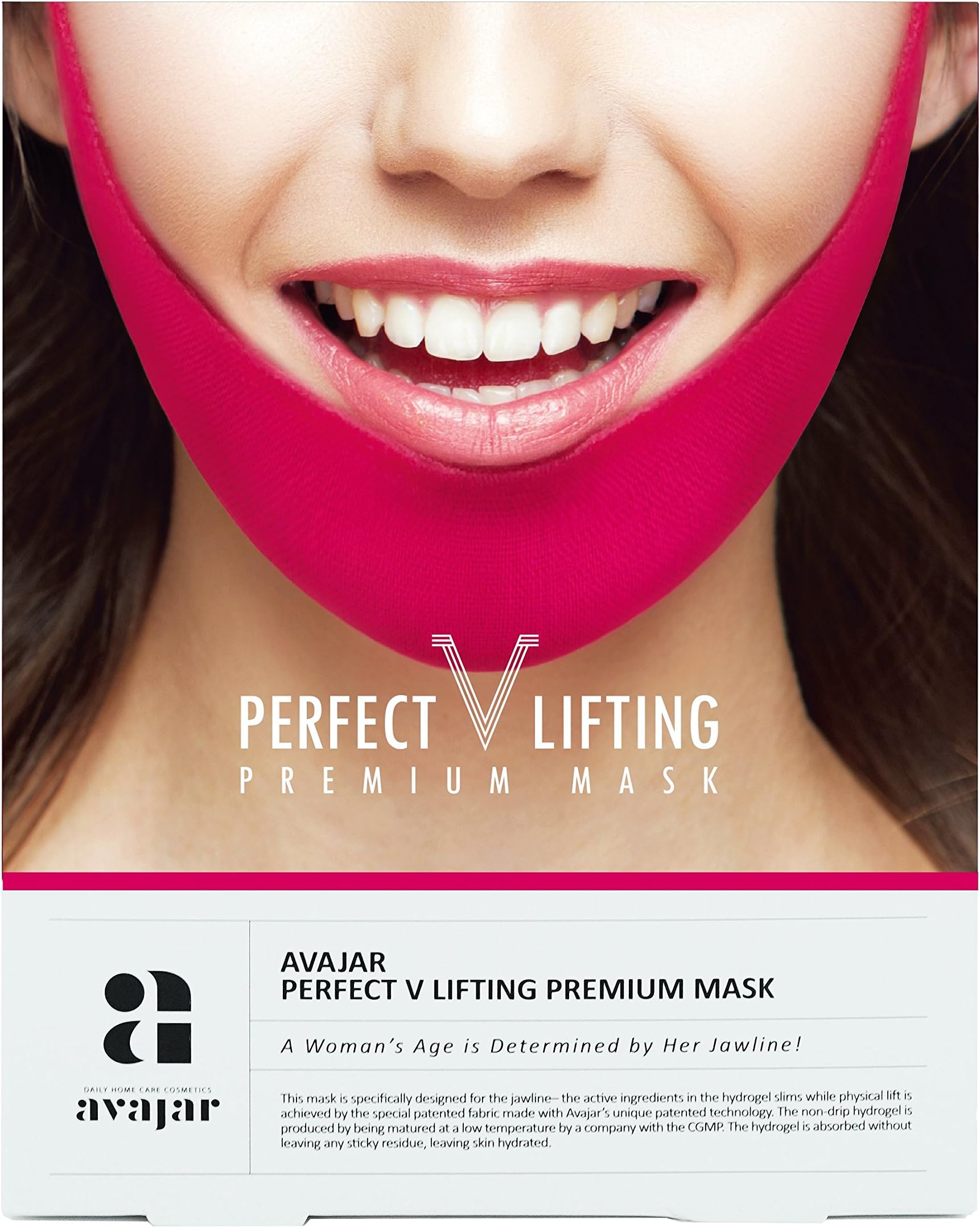 Avajar Perfect V Lifting Premium Mask 5ea in 1 pack-a woman's age is determined by her jaw line