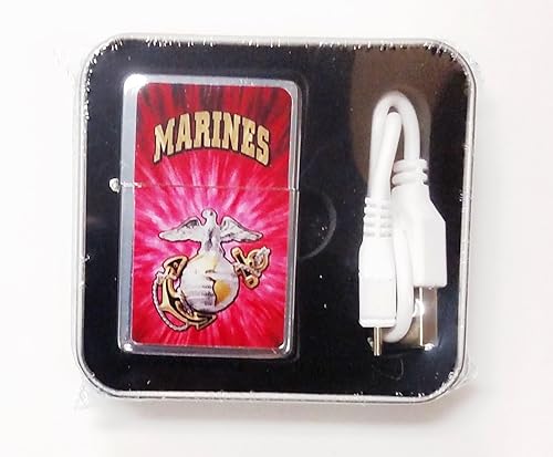 Marines Pocket USB Powered Encendedor Metal Estados Unidos US Military Marine Corp