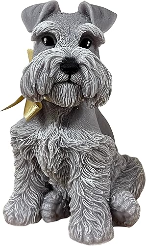 Ymar - Vela decorativa y aromática con forma de perro Schnauzer (Gris)