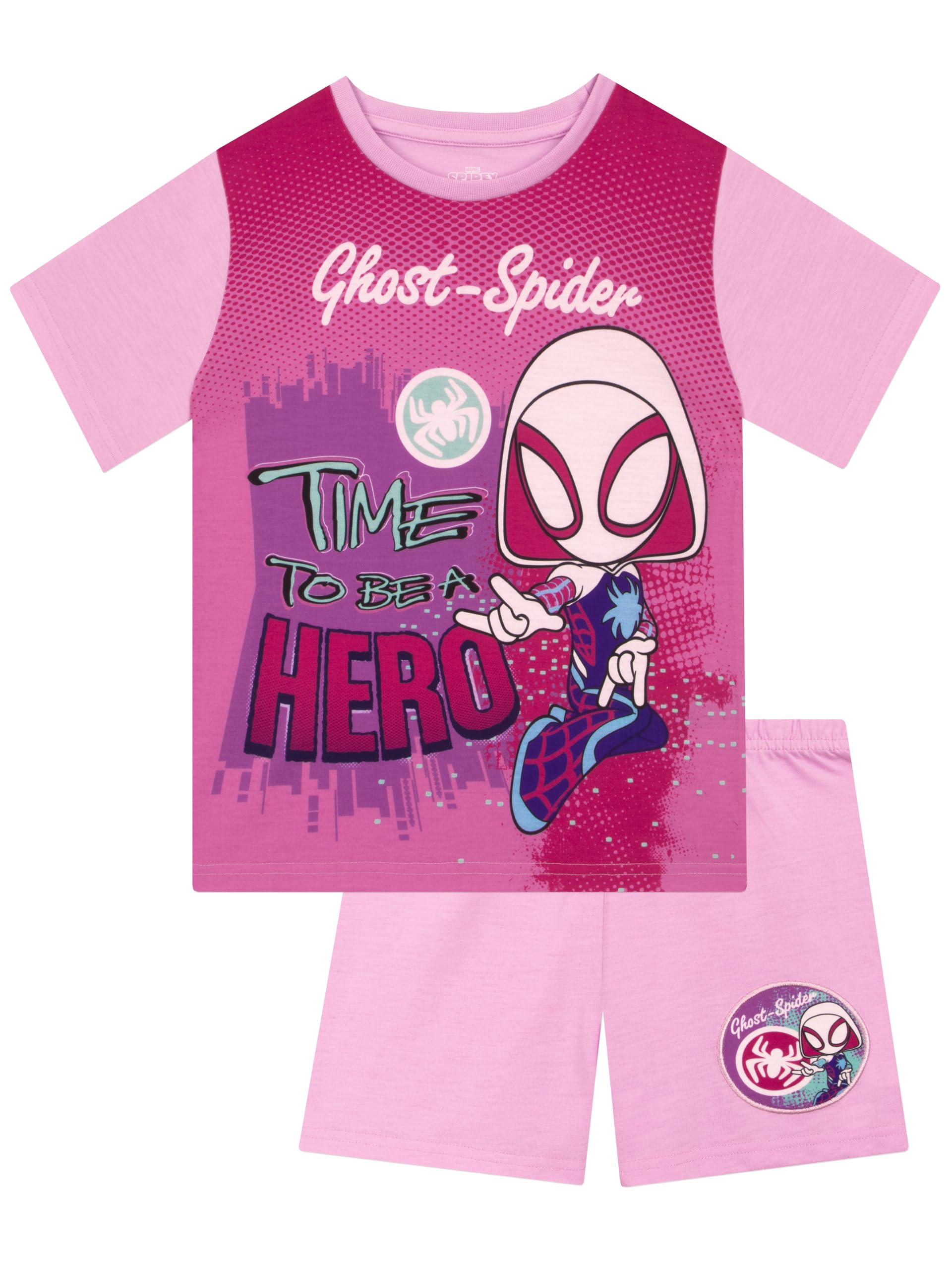 Marvel Pyjama pour Filles, Spidey et Ses Amis Extraordinaires, Ensemble Pyjama Ghost-Spider pour l’Hiver, Tailles de 18 Mois à 8 Ans