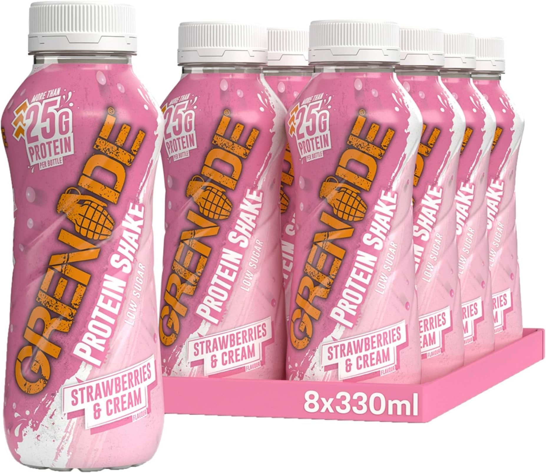 High Protein Shake - Strawberries and Cream, 8 x 330 ml
