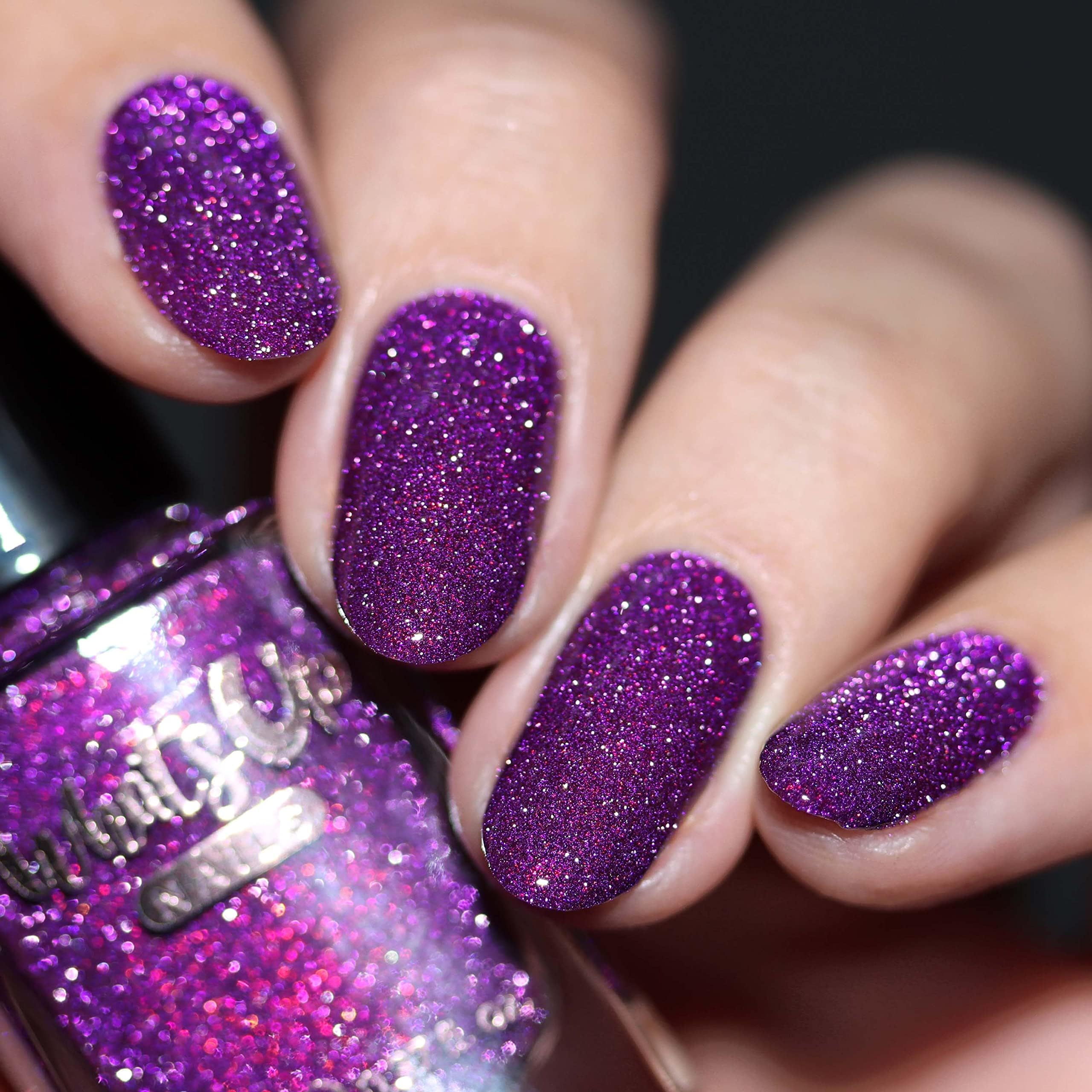 Whats Up Nails - Plumingo Party Flash Reflective Nail Polish Maroon with Iridescent Duochrome Shimmer Purple Glitter Lacquer Varnish Made in USA 21 free Cruelty Free Vegan Clean