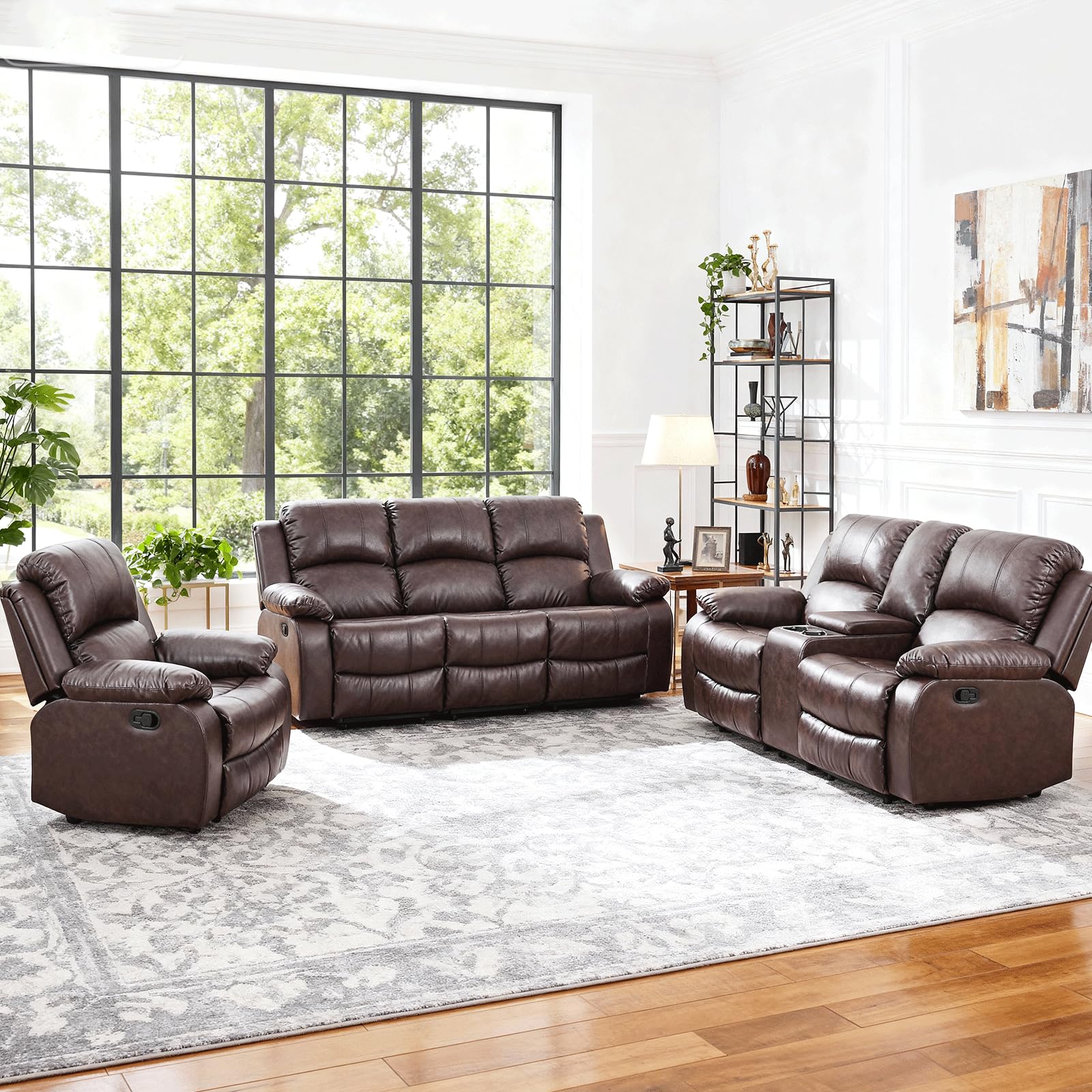 Amazon.com: Saxum Tegmen Living Room Furniture Sets, Leather