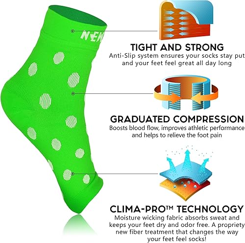 Miniatura 4 de NEWZILL calcetines de fascitis plantar con soporte de arco, manga de compresión de cuidado de pies 247, alivia la hinchazón y espolones de talón,
