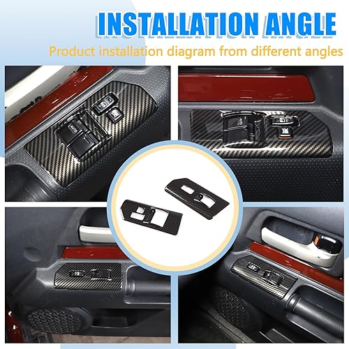Miniatura 7 de LLKUANG Marco decorativo para ventana de automóvil con botón de elevación para Toyot FJ Cruiser 2007-2021, accesorios de interruptor de elevación de