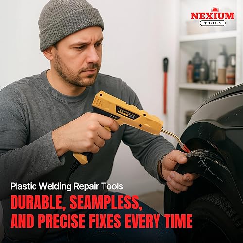 Miniatura 6 de NexiumTools - Kit de soldador de plástico de 220 W, calentamiento rápido de 1-3 segundos, kit de soldadura de plástico con 4 tipos de grapas para