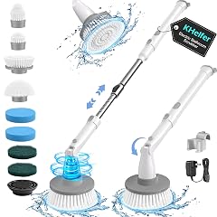 kHelfer Electric Spin Scrubber Kh8 Upgrade Cordless Shower Scrubber 8 Replacement Head 1 5H Bathroom Scrubber Dual Speed