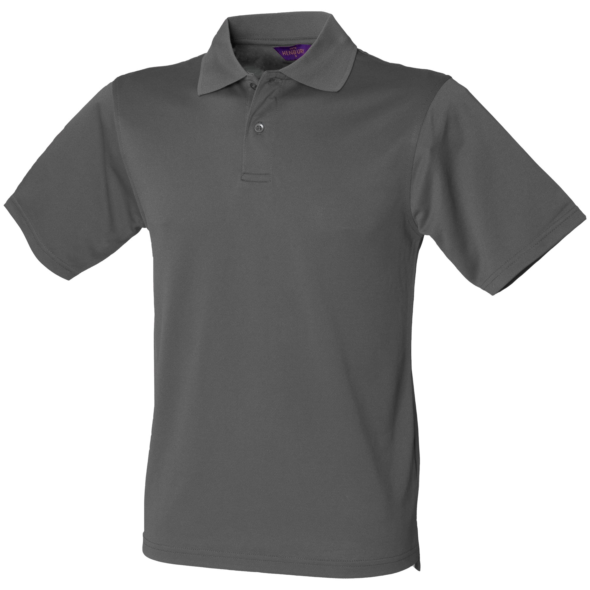 Henbury Mens Coolplus® Pique Polo Shirt (4XL) (Charcoal Grey)