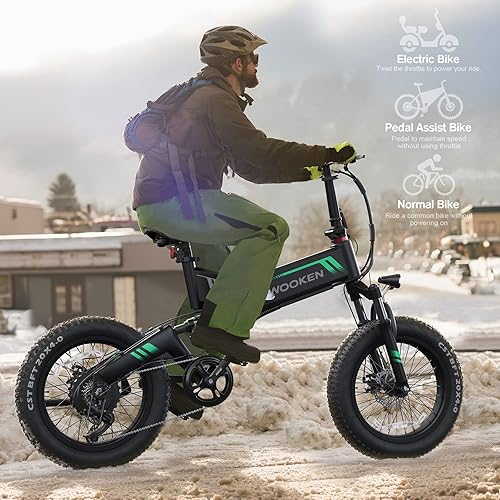 Miniatura 21 de TotGuard Bicicleta eléctrica, bicicleta eléctrica de 20 pulgadas para adultos, motor sin escobillas de 500 W (pico 750 W), bicicleta eléctrica de 20
