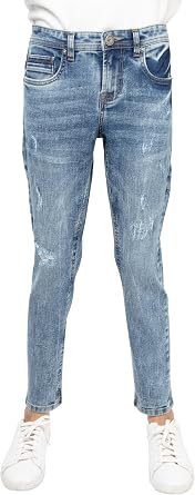 X RAY Boys Distressed Jeans 2T-16, Big Boy & Little Kids Stretch Slim Fit Pants, Ripped Denim Jeans for Boys