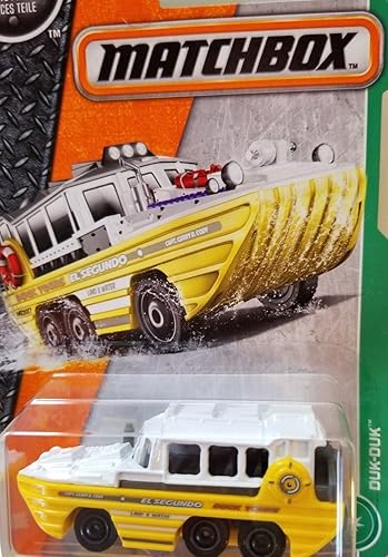 Matchbox 2017 MBX Explorers Duk-Duk (barco de coche) 89/125, blanco y amarillo