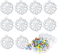 Vista 9 de Hammont Adornos de Navidad transparentes rellenables, caja de regalo reutilizable en forma de estrella para decoración de árboles, dulces