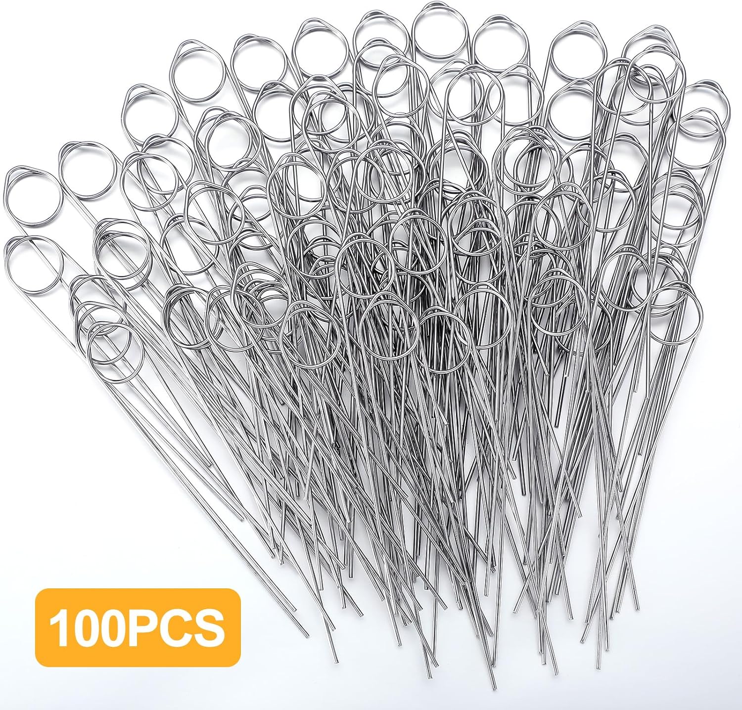 Shimeyao 100 Pcs Floral Card Holder Picks 2.36 Stainless Steel Pin Sign Holder Pin Wire Card Picture Cake Photo Memo Note Holders Centerpieces for Meat Food DIY Craft Party Accessories Decoration